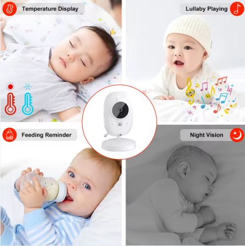 Super Monitor de bebé de 720p con cámara nuevo VB603 inalámbrico 3,5 pulgadas 2,4G conversación bidireccional Teléfono de bebé sonido de llanto detección de temperatura Monitor de bebé