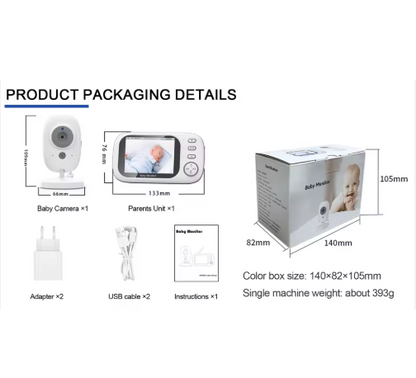 Super Monitor de bebé de 720p con cámara nuevo VB603 inalámbrico 3,5 pulgadas 2,4G conversación bidireccional Teléfono de bebé sonido de llanto detección de temperatura Monitor de bebé